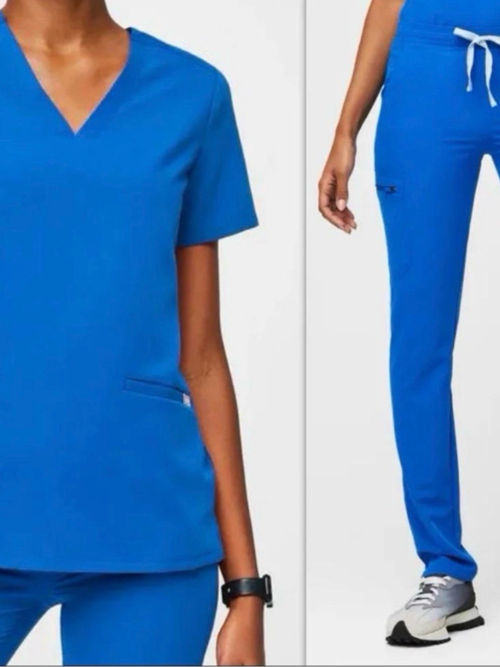 Women’s V-Neck Scrub Top & Jogger Pants Set in Royal Blue